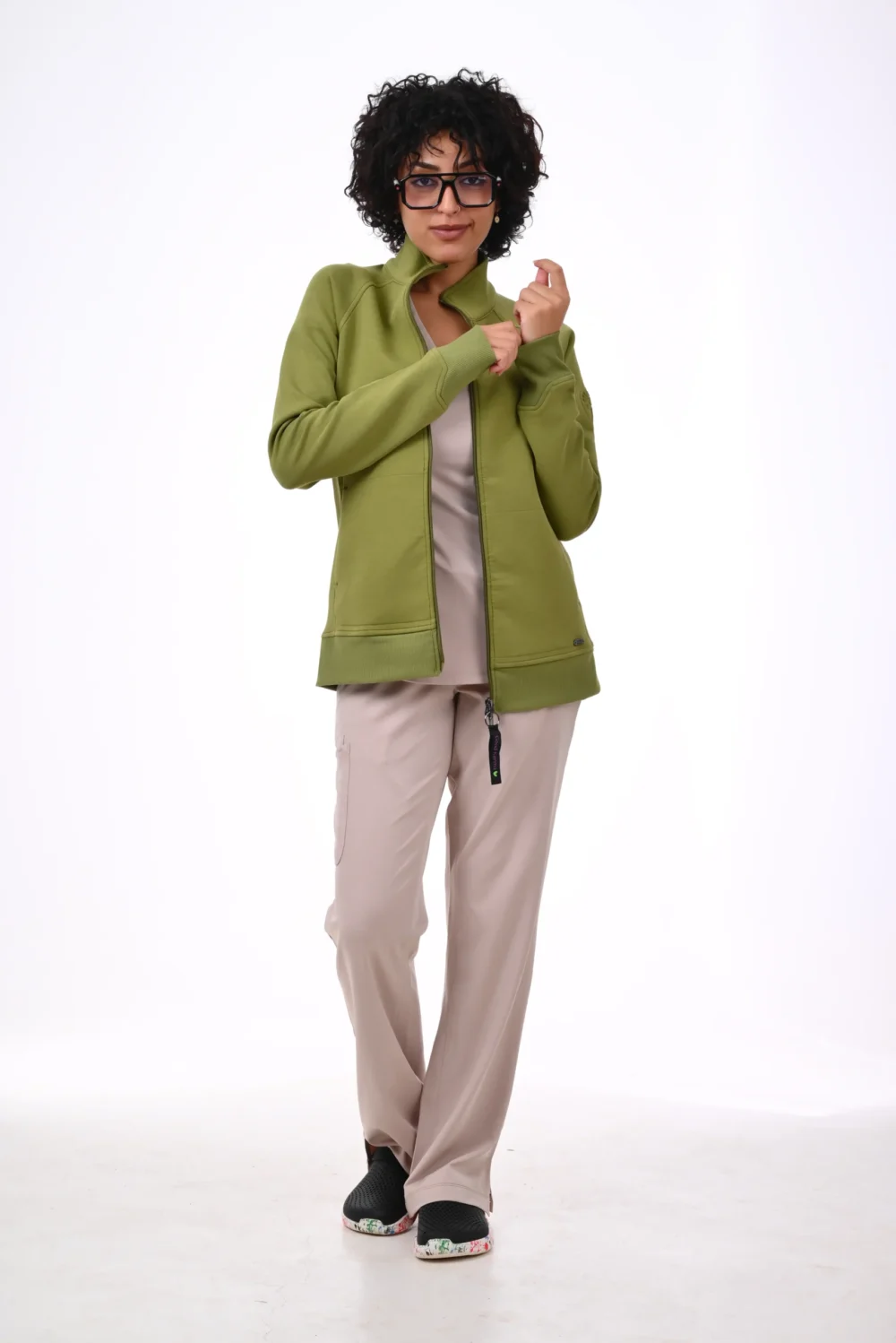 DSC_5661 Healing Hands Olive Green Scrub Jackets