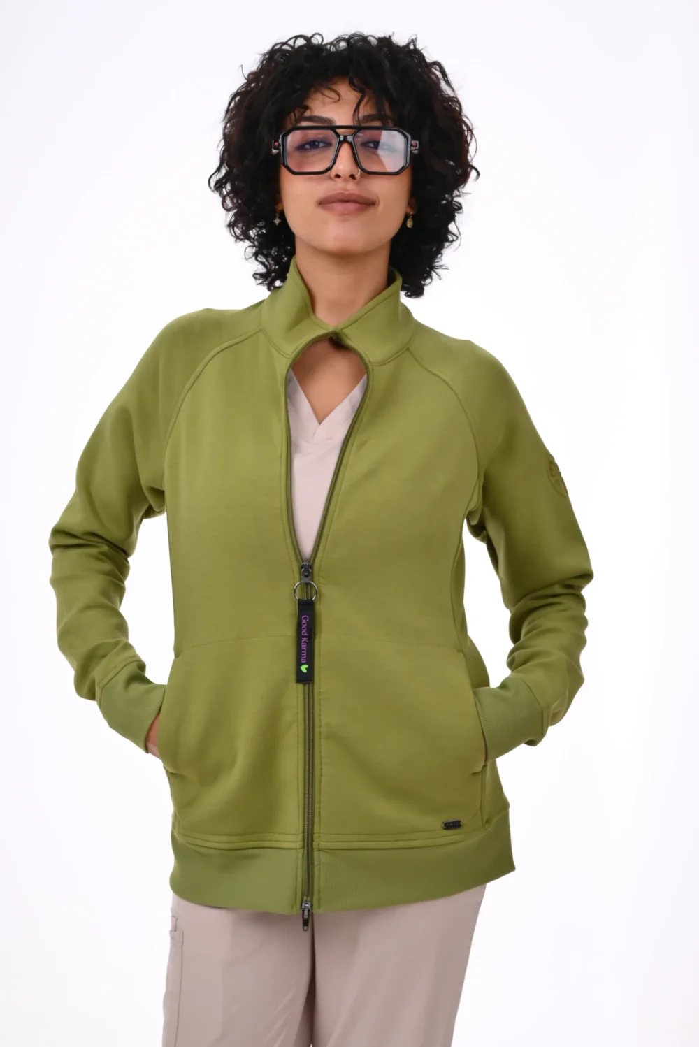 DSC_5666 Healing Hands Olive Green Scrub Jackets