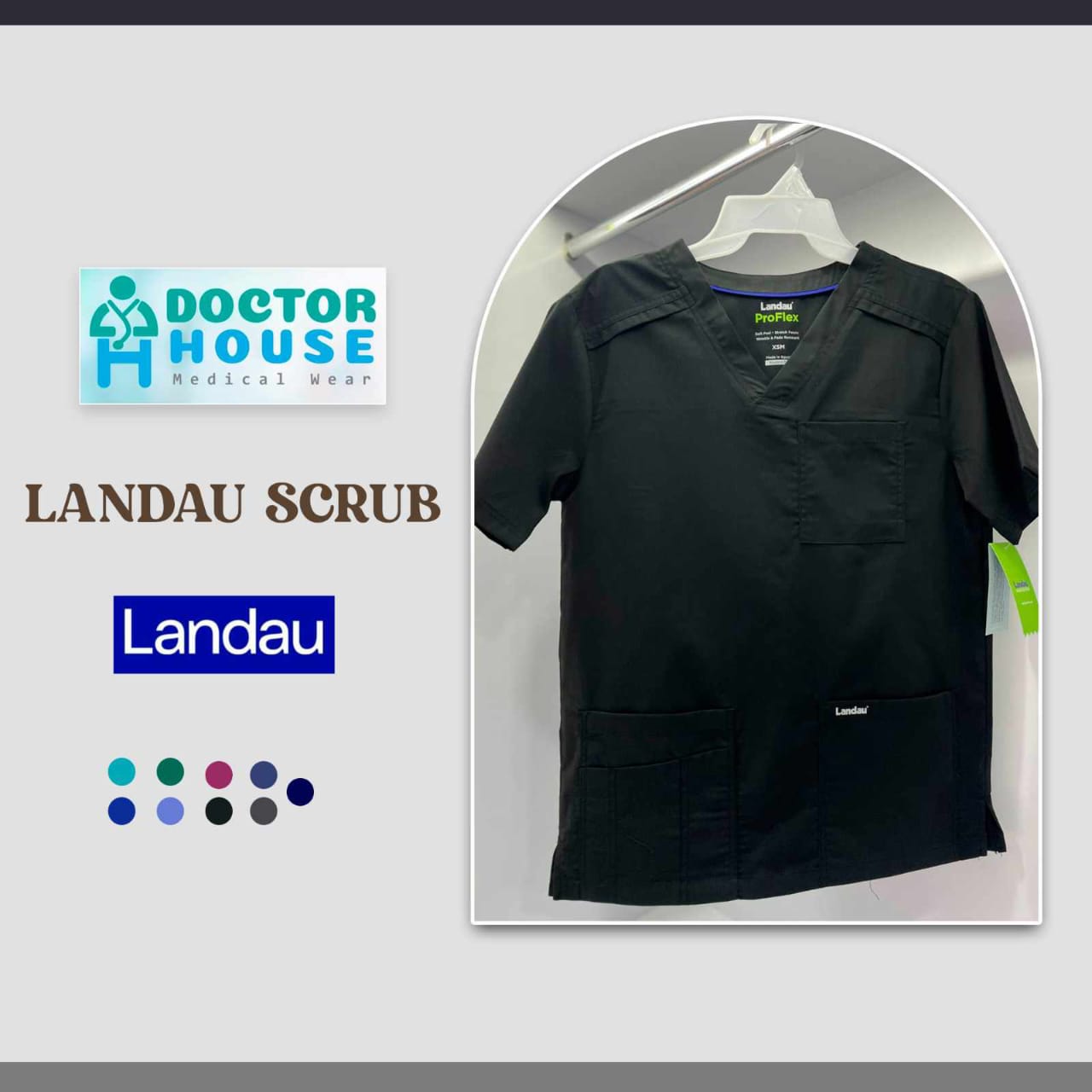 Landau Black Medical Scrub