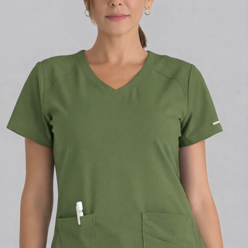 WhatsApp Image 2025-12-31 at 1.59.38 PM Sketchers Olive Green Medical Scrub